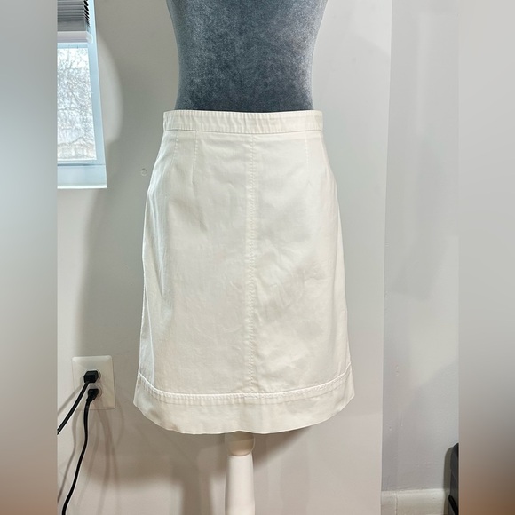 Louis Vuitton White Cotton Silk Lined Skirt FR 38 (US 6) - Picture 1 of 14